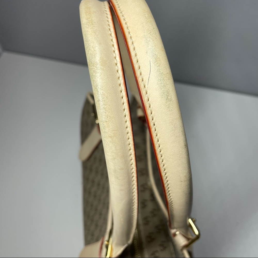 Dooney & Bourke Buckle Satchel Tote Bag Purse ID Card DB Signature Leather Trim - Picture 7 of 13